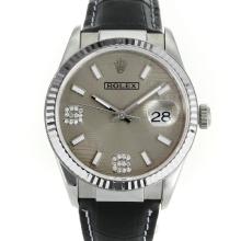 Rolex Datejust Swiss ETA 2836 Bewegung Mit Gray Watermark Dial-Leather Strap