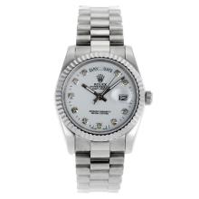 Rolex Day-Date Automatic Diamant Marker Mit White Dial-Saphirglas