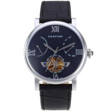 Cartier Calibre De Cartier Tourbillon Automatic Mit Schwarzem Zifferblatt-18K Plated Gold Bewegung