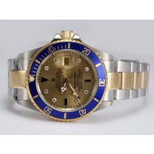 Rolex Submariner Automatic Two Tone Mit Golden Dial