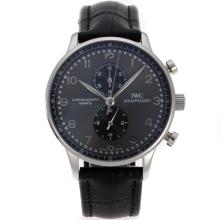 IWC Portugieser Chronograph Arbeitsgruppe Mit Gray Dial-Leather Strap