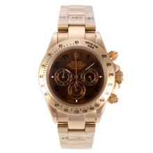 Rolex Daytona Chronograph Arbeitsgruppe Volle Rose Gold Mit Brown Dial