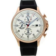 IWC Portugieser Yacht Club Automatic Rose Gold Case Mit White Dial-Rubber Strap