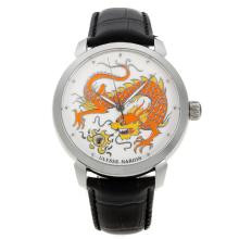 Ulysse Nardin Classico Enamel Champleve Drachen Automatic Mit White Dial-18K Plated Gold Bewegung