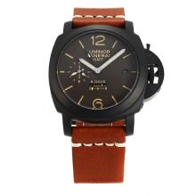 Panerai Luminor 8 Tage Working Power Reserve Automatic PVD-Gehäuse Mit Dark Coffee Dial - Brown Leather Strap
