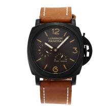 Panerai Luminor Working Power Reserve Automatic PVD-Gehäuse Mit Kaffee Dial-Brown Leather Strap