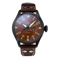 IWC Pilot Working Power Reserve Automatic PVD-Gehäuse Mit Brown Dial-Lederband