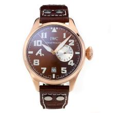 IWC Pilot Working Power Reserve Automatic Roségold Mit Brown Dial-Lederband