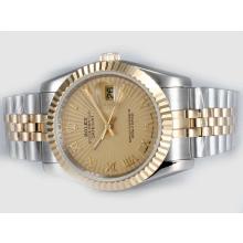 Rolex Datejust Automatic Two Tone Mit Golden Dial-Roman Marking