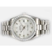 Rolex Datejust Automatic Diamant-Kennzeichnung Und Lünette Mit Silver Dial