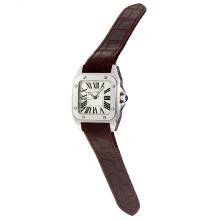 Cartier Santos 100 Schweizer ETA Uhrwerk Mit White Dial-Brown Leather Strap