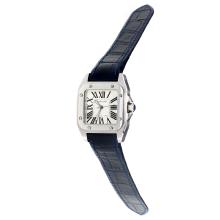 Cartier Santos 100 Schweizer ETA Uhrwerk Mit White Dial-Dark Blue Leather Strap