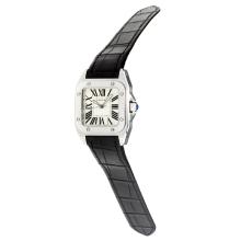 Cartier Santos 100 Schweizer ETA Uhrwerk Mit White Dial-schwarzes Lederarmband