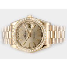 Rolex Day-Date Automatic Full Gold Diamond Bezel Mit Golden Dial