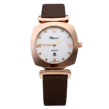 Chopard Happy Sport Roségold Mit MOP Dial-Brown Leather Strap