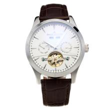 Jaeger-Lecoultre Tourbillon Automatic with White Dial-Leather Strap