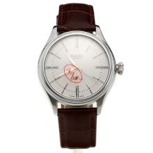 Rolex Cellini Automatic with White Dial-Leather Strap-5