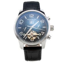 Montblanc Time Walker Automatic With Black Checkered Dial-Black Leather Strap