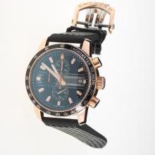 Chopard Grand Prix De Monaco Historique Working Chronograph Rose Gold Case with Black Dial-Rubber Strap