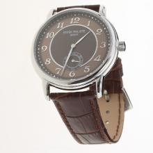 Patek Philippe Calatrava Number Markers with Brown Dial-Leather Strap