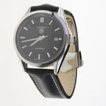 Tag Heuer Carrera Swiss ETA 2824 Movement with Black Dial-Leather Strap