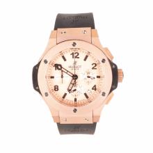 Hublot Big Bang Chronograph Rose Gold Case with Champagne Dial-Rubber Strap