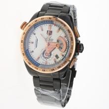 Tag Heuer Grand Carrera Calibre 36 Working Chronograph Full PVD Rose Gold Bezel with White Dial