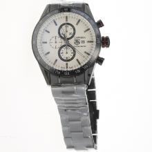 Tag Heuer Carrera Working Chronograph Full PVD Ceramic Bezel with White Dial