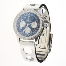 Breitling Navitimer Chronograph Swiss Valjoux 7750 Movement Number Markers with Blue Dial S/S-1