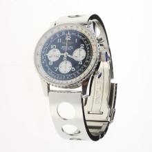 Breitling Navitimer Chronograph Asia Valjoux 7750 Movement Number Markers with Black Dial S/S-1