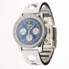 Breitling Navitimer Chronograph Asia Valjoux 7750 Movement Stick Markers with Blue Dial S/S-1