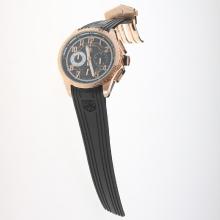 Tag Heuer Carrera CAL. HEUER 01 Working Chronograph Rose Gold Case with Black Dial-Rubber Strap