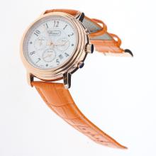 Chopard Imperiale Working Chronograph Rose Gold Case with MOP Dial-Orange Leather Strap
