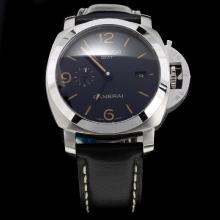Panerai Luminor Working GMT Swiss Calibre P.9001 Automatic Movement with Black Dial-Leather Strap-1