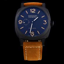Panerai Radiomir Automatic PVD Case with Black Dial-Leather Strap-1