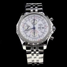 Breitling for Bentley GT Chronograph Asia Valjoux 7750 Movement with White Dial S/S