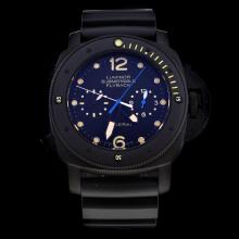 Panerai Lumior Submersible Automatic PVD Case with Black Dial-Rubber Strap