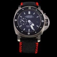 Panerai Luminor Submersible Swiss Calibre P.9000 Automatic Movement with Black Dial-Leather Strap-1