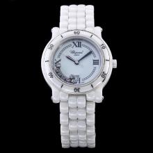 Chopard Happy Sport Full White Authentic Ceramic with White Dial-Lady Size