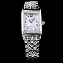 Jaeger-Lecoultre Reverso White Dial with Number Marking S/S Lady Size