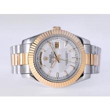 Rolex Day-Date II Automatische Two Tone Mit Silver Dial-41mm New Version