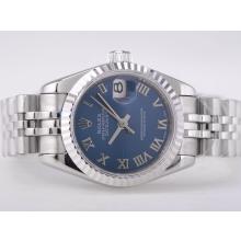 Rolex Datejust Swiss ETA 2671 Uhrwerk Mit Blue Dial-Roman Marking Dame Größe