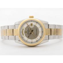 Rolex Day-Date Automatic Two Tone Mit Gray Dial-Stick Marking