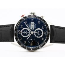 Tag Heuer Carrera Calibre 16 Chrono Asia Valjoux 7750 Black Dial-Oversized 43mm New Edition