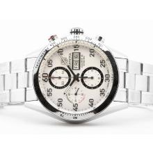 Tag Heuer Carrera Calibre 16 Chrono Asia Valjoux 7750 White Dial-Oversized 43mm New Edition