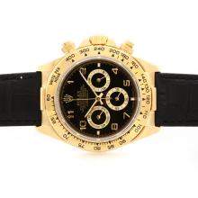Rolex Daytona Working Chronograph18K Yellow Gold Case Schwarzes Zifferblatt Mit Arabischen Zeichen