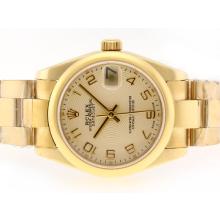 Rolex Datejust Swiss ETA 2836 Bewegung Full Gold Mit Golden Dial-Nummer Kennzeichnung