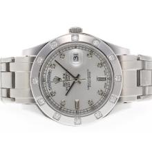 Rolex Masterpiece Schweizer ETA 2836 Bewegung Diamant Kennzeichnung Mit Silver Dial