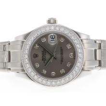 Rolex Masterpiece Schweizer ETA 2836 Bewegung Diamant-Kennzeichnung Und Lünette Mit Gray Dial