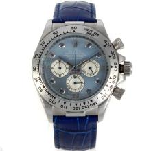 Rolex Daytona Chronograph Arbeitsgruppe Blue Diamond Marker Mit Blue MOP Dial Und Lederband